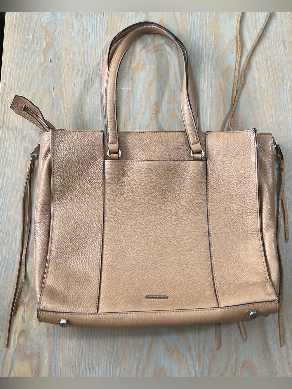Rebecca Minkoff Always on Side Zip Regan Tote in tan leather